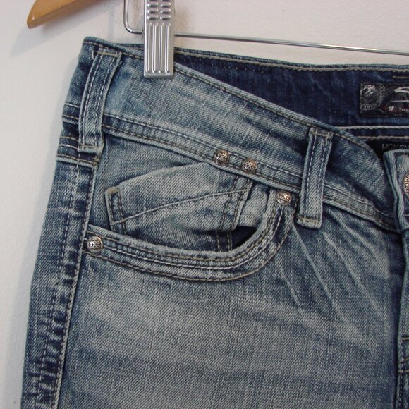 Silver Jeans McKenzie Crop Capri Light Wash 7.5" Rise Stretch Size 26 - Picture 6 of 13